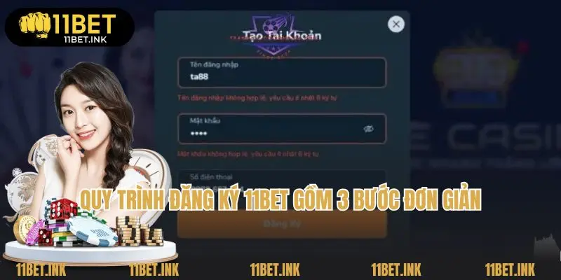 Quy trình đăng ký 11bet gồm 3 bước đơn giản
